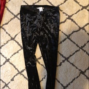Velvet black leggings